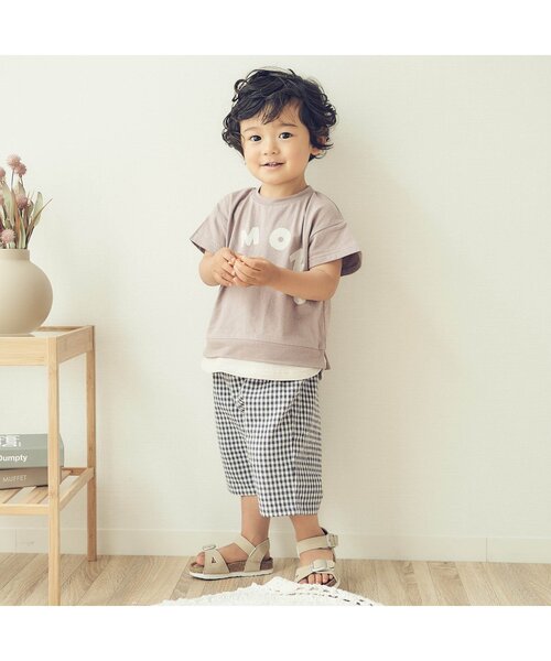 apres les cours（アプレレクール）の「/リラックスカプリパンツ ６分丈（その他パンツ・キッズ・チェック/キナリ/ドット・120/130/140/110/80/100/90）」の4枚目の写真