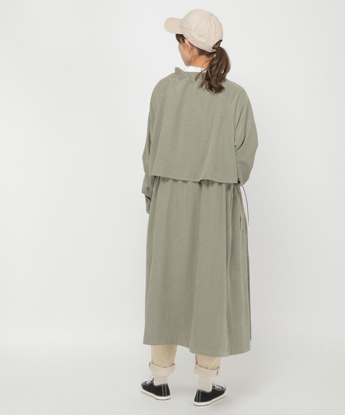 LBC（エルビーシー）の「ギャザーロングコート（ノーカラーコート・レディース・チャコールグレー/ブラウン/ダークオリーブ・M）」の19枚目の写真