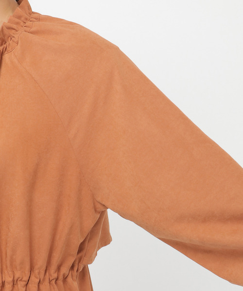 LBC（エルビーシー）の「ギャザーロングコート（ノーカラーコート・レディース・チャコールグレー/ブラウン/ダークオリーブ・M）」の18枚目の写真