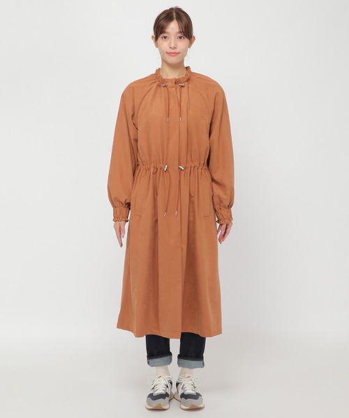 LBC（エルビーシー）の「ギャザーロングコート（ノーカラーコート・レディース・チャコールグレー/ブラウン/ダークオリーブ・M）」の15枚目の写真