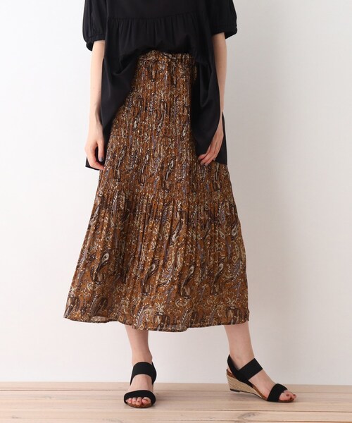 DRESKIP（ドレスキップ）の「◆ペイズリー柄プリ－ツスカート（スカート・レディース・ネイビー系/ベージュ系その他3/オレンジ系5・02/03）」の3枚目の写真