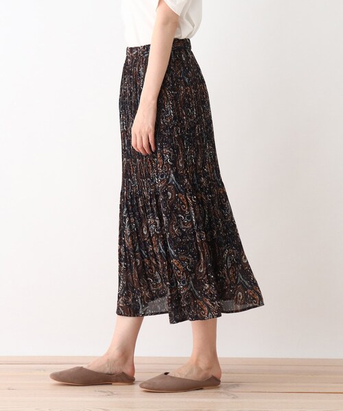 DRESKIP（ドレスキップ）の「◆ペイズリー柄プリ－ツスカート（スカート・レディース・ネイビー系/ベージュ系その他3/オレンジ系5・02/03）」の6枚目の写真