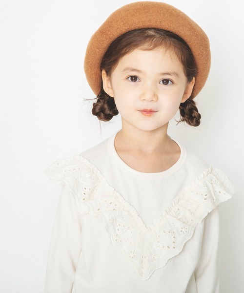 BRANSHES（ブランシェス）の「カットワークレースフリル長袖Tシャツ（Tシャツ/カットソー・キッズ・ピンク/アイボリー・90cm/110cm/100cm/120cm/130cm/140cm/150cm）」の14枚目の写真