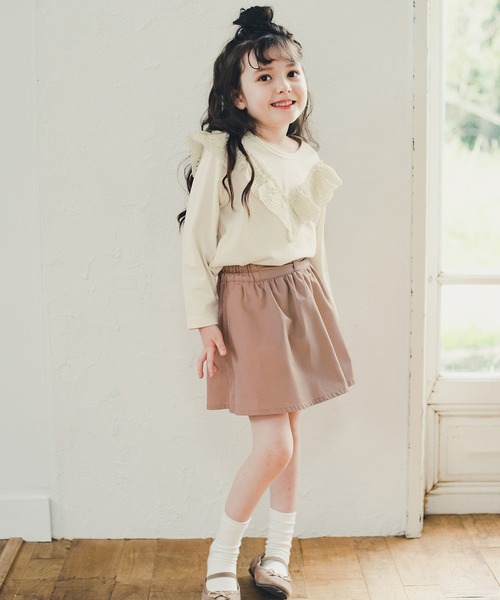 BRANSHES（ブランシェス）の「カットワークレースフリル長袖Tシャツ（Tシャツ/カットソー・キッズ・ピンク/アイボリー・90cm/110cm/100cm/120cm/130cm/140cm/150cm）」の18枚目の写真