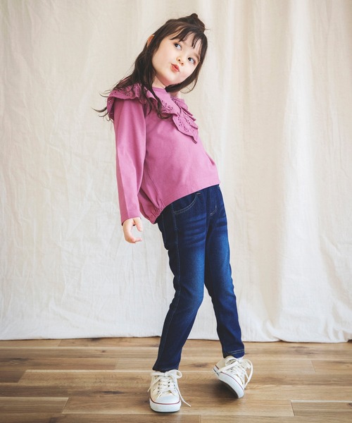 BRANSHES（ブランシェス）の「カットワークレースフリル長袖Tシャツ（Tシャツ/カットソー・キッズ・ピンク/アイボリー・90cm/110cm/100cm/120cm/130cm/140cm/150cm）」の16枚目の写真