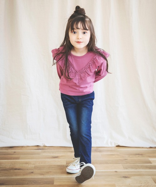 BRANSHES（ブランシェス）の「カットワークレースフリル長袖Tシャツ（Tシャツ/カットソー・キッズ・ピンク/アイボリー・90cm/110cm/100cm/120cm/130cm/140cm/150cm）」の11枚目の写真