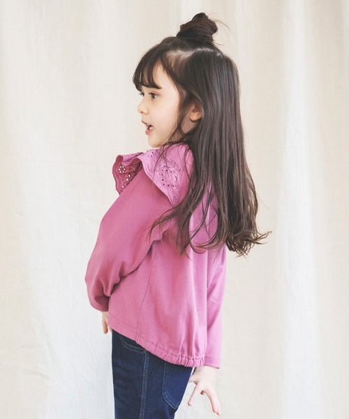 BRANSHES（ブランシェス）の「カットワークレースフリル長袖Tシャツ（Tシャツ/カットソー・キッズ・ピンク/アイボリー・90cm/110cm/100cm/120cm/130cm/140cm/150cm）」の19枚目の写真