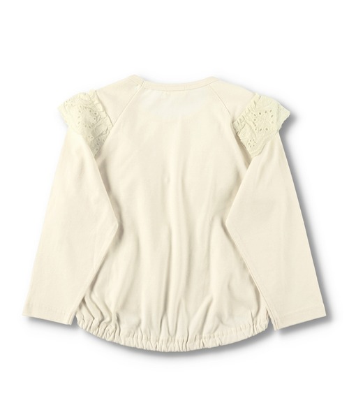 BRANSHES（ブランシェス）の「カットワークレースフリル長袖Tシャツ（Tシャツ/カットソー・キッズ・ピンク/アイボリー・90cm/110cm/100cm/120cm/130cm/140cm/150cm）」の6枚目の写真