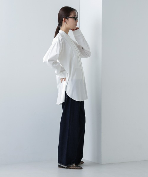 NANO universe(ナノユニバース)の「【WEB限定】ピンタックコットンシャツ(シャツ/ブラウス・レディース・ブラック/ホワイト/ベージュ・マルチサイズ)」の21枚目の写真