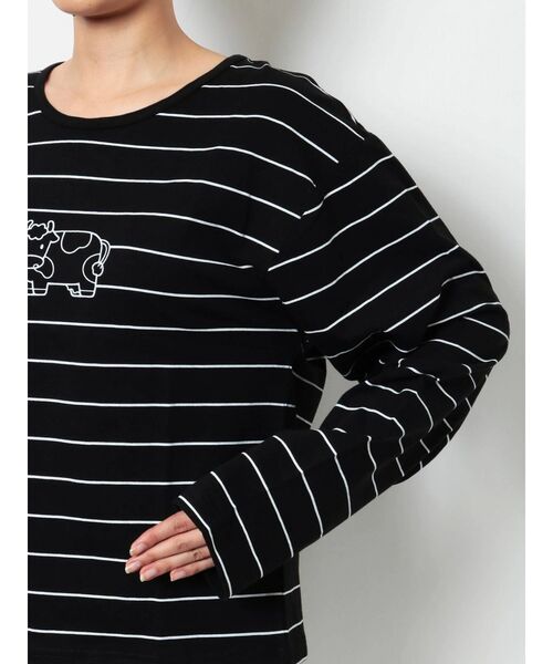merry jenny(メリージェニー)の「HELLO KITTY border long Tee(Tシャツ/カットソー・レディース・ブラック/レッド/オフホワイト・FREE)」の10枚目の写真