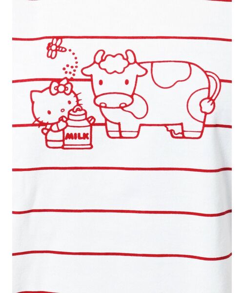 merry jenny(メリージェニー)の「HELLO KITTY border long Tee(Tシャツ/カットソー・レディース・ブラック/レッド/オフホワイト・FREE)」の7枚目の写真