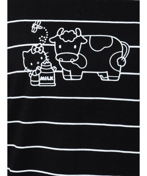 merry jenny(メリージェニー)の「HELLO KITTY border long Tee(Tシャツ/カットソー・レディース・ブラック/レッド/オフホワイト・FREE)」の14枚目の写真