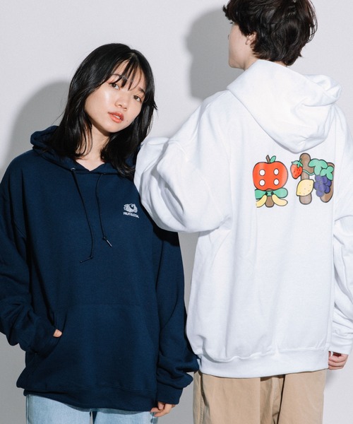 FRUIT OF THE LOOM(フルーツオブザルーム)の「MASAKAZU AMAHISAコラボ プルオーバー(パーカー・レディース・ホワイト/ネイビー・S/M/L/XL)」の16枚目の写真