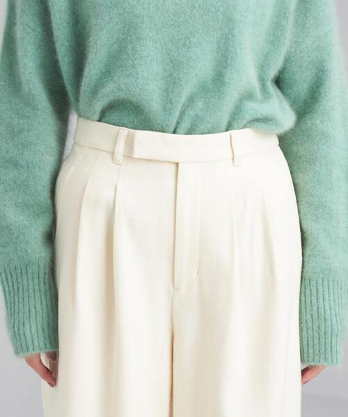 green label relaxing（グリーンレーベルリラクシング）の「ウォッシャブル フラノ ワイド パンツ（その他パンツ・レディース・ホワイト/ライトグレー/ブラウン/コバルトブルー・44/40/38/42/36/34）」の7枚目の写真
