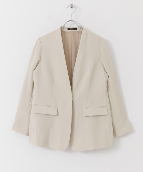 URBAN RESEARCH ROSSO（アーバンリサーチロッソ）の「フロントホックノーカラージャケット（ノーカラージャケット・レディース・ホワイト/ネイビー・FREE）」の22枚目の写真