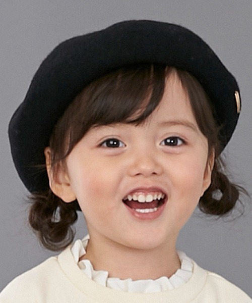 petit main（プティマイン）の「ベレー帽（ハンチング/ベレー帽・キッズ・ライトピンク/モカ/ブラック・54cm/52cm/50cm）」の2枚目の写真