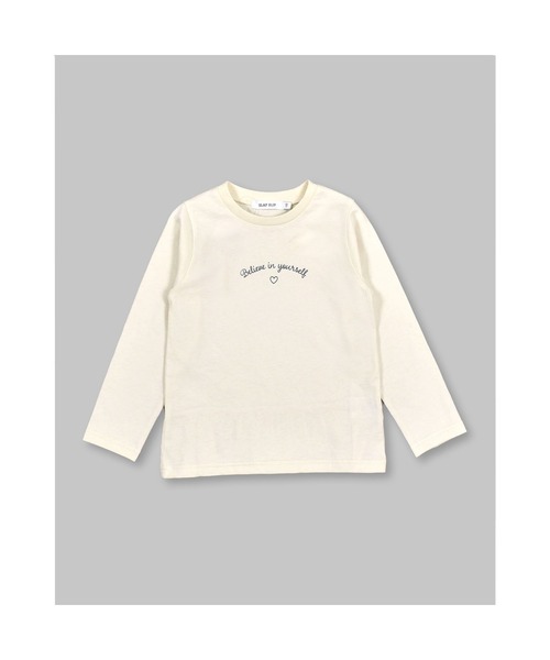 SLAP SLIP(スラップスリップ)の「SLAPSLIP/裾フリル長袖Tシャツ(80~130cm)(Tシャツ/カットソー・キッズ・オフホワイト/ピンク・90/100/110/120/80/130)」の1枚目の写真