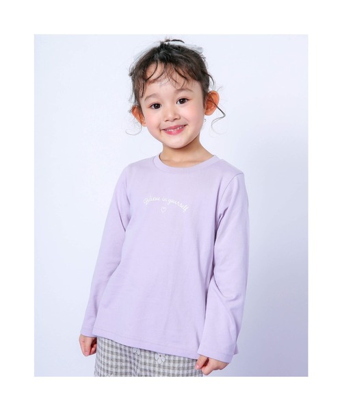 SLAP SLIP(スラップスリップ)の「SLAPSLIP/裾フリル長袖Tシャツ(80~130cm)(Tシャツ/カットソー・キッズ・オフホワイト/ピンク・90/100/110/120/80/130)」の2枚目の写真