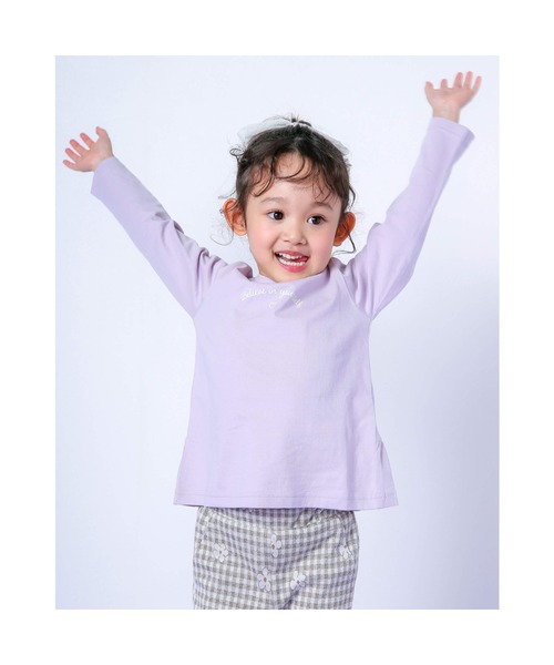 SLAP SLIP(スラップスリップ)の「SLAPSLIP/裾フリル長袖Tシャツ(80~130cm)(Tシャツ/カットソー・キッズ・オフホワイト/ピンク・90/100/110/120/80/130)」の12枚目の写真