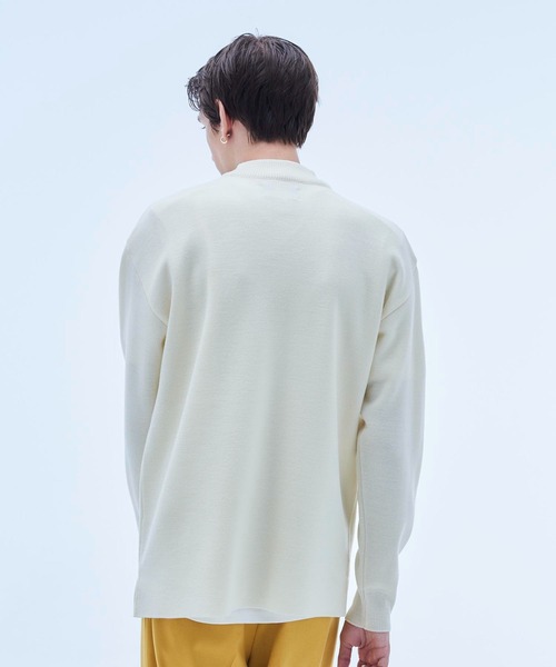 UNITED TOKYO（ユナイテッドトウキョウ）の「ウールミラノリブモックネックニット（ニット/セーター・メンズ・ブラック/オフホワイト/イエロー/オレンジ/グレイッシュベージュ/カーキ/グリーン/ベージュ/ブルー・1/2/3）」の12枚目の写真