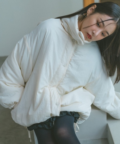 VANNIE U（ヴァニーユー）の「中綿トーンミドルコート/襟取り外し可（ダウンジャケット/コート・レディース・ブラック/グリーン/アイボリー/ベージュ/その他・FREE）」の19枚目の写真