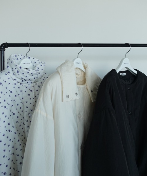 セール】中綿トーンミドルコート/襟取り外し可（ダウンジャケット