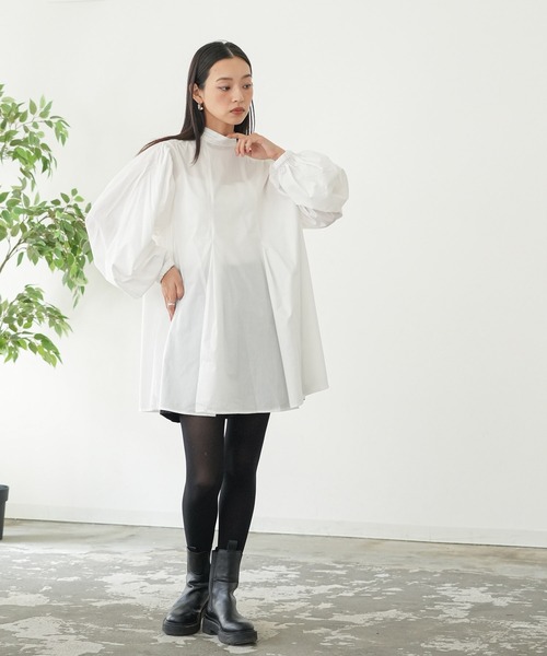 mili an deni（ミリアンデニ）の「フロントツータックプルオーバー（シャツ/ブラウス・レディース・ブラック/オフホワイト・L/M）」の7枚目の写真