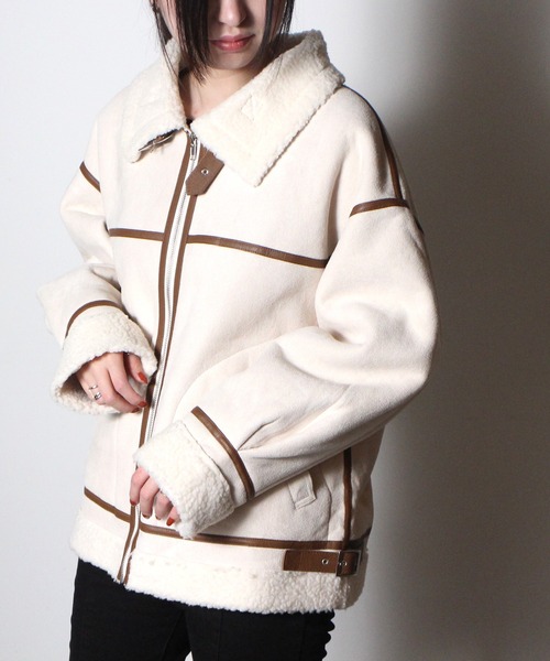 one way（ワンウェイ）の「【oneway】B3ジャケット（その他アウター・レディース・ベージュ/アイボリー/ライトブラウン/ブラック・FREE）」の2枚目の写真