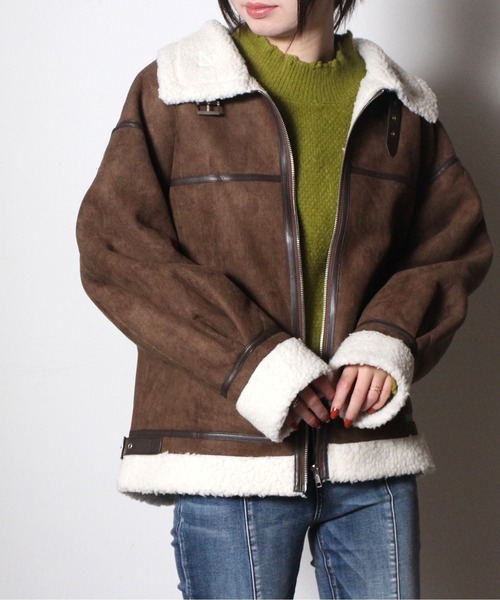 one way（ワンウェイ）の「【oneway】B3ジャケット（その他アウター・レディース・ベージュ/アイボリー/ライトブラウン/ブラック・FREE）」の4枚目の写真