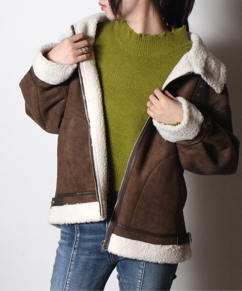 one way（ワンウェイ）の「【oneway】B3ジャケット（その他アウター・レディース・ベージュ/アイボリー/ライトブラウン/ブラック・FREE）」の5枚目の写真