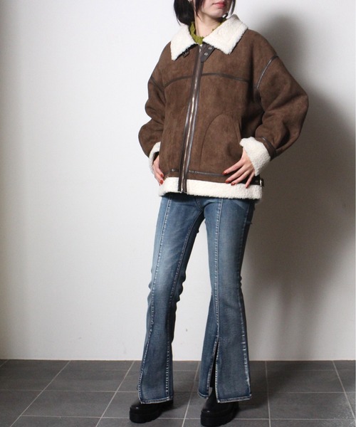 one way（ワンウェイ）の「【oneway】B3ジャケット（その他アウター・レディース・ベージュ/アイボリー/ライトブラウン/ブラック・FREE）」の7枚目の写真