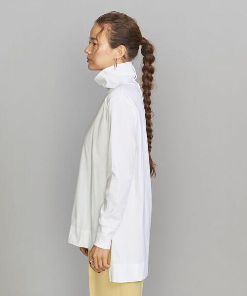 BEAUTY&YOUTH UNITED ARROWS（ビューティーアンドユースユナイテッドアローズ）の「BY コットン天竺 バックボタン タートルネックプルオーバー（Tシャツ/カットソー・レディース・ホワイト/ブラック/ベージュ・FREE）」の7枚目の写真