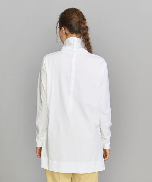 BEAUTY&YOUTH UNITED ARROWS（ビューティーアンドユースユナイテッドアローズ）の「BY コットン天竺 バックボタン タートルネックプルオーバー（Tシャツ/カットソー・レディース・ホワイト/ブラック/ベージュ・FREE）」の9枚目の写真