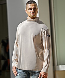 【JOKER】プリーツモックネックロンティー ビッグシルエット/オーバーサイズ ハイネック メンズ 秋服