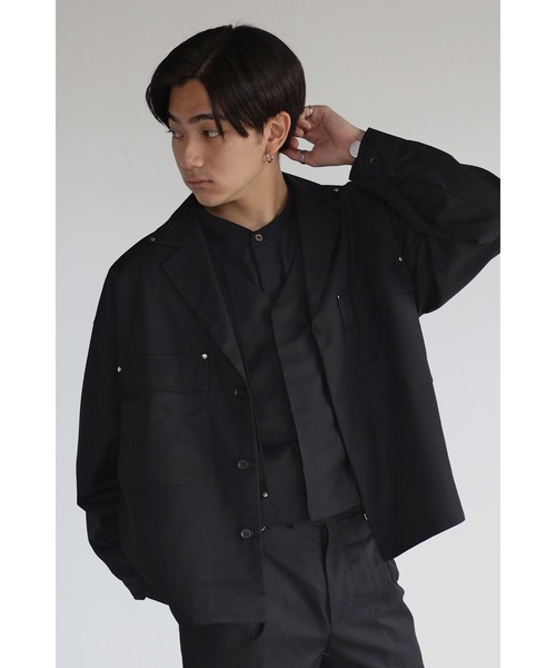 CREARE -LINO-（クレアーレリノ）の「オーバーサイズビックポケットTRジャケット <セットアップ>（テーラードジャケット・メンズ・ブラック/グレイッシュベージュ/カーキ・M/L）」の2枚目の写真
