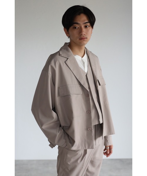 CREARE -LINO-（クレアーレリノ）の「オーバーサイズビックポケットTRジャケット <セットアップ>（テーラードジャケット・メンズ・ブラック/グレイッシュベージュ/カーキ・M/L）」の5枚目の写真