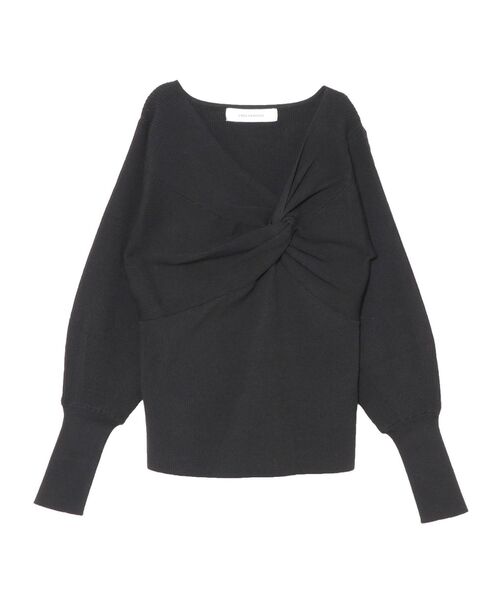 LAGUNAMOON（ラグナムーン）の「アシンメトリークロスニットプルオーバー（ニット/セーター・レディース・アイボリー/ブラック/マスタード・FREE）」の2枚目の写真