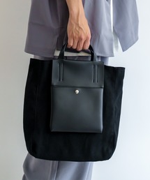 DEVICE+ | DEVICE＋ ヴィーガンレザーパネル 2WAY キャンバス トート ショルダーバッグ(ショルダーバッグ)