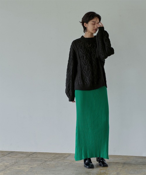 miette（ミエット）の「ふわっとﾀｯﾁ透かし編みﾆｯﾄ（ニット/セーター・レディース・ブルー/パープル系その他/ブラック・FREE）」の17枚目の写真