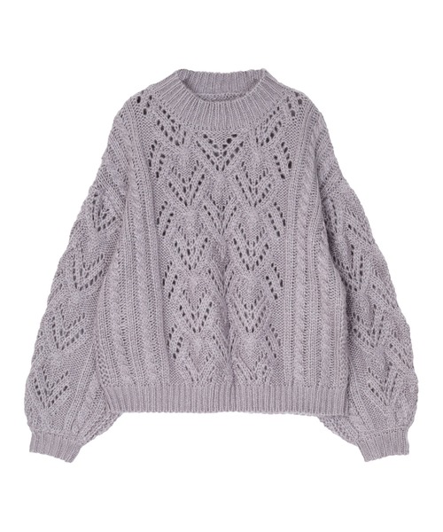 ふわっとタッチ透かし編みニット（ニット/セーター）｜miette