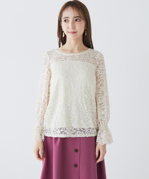 BE RADIANCE（ビーラディエンス）の「起毛レーストップス（シャツ/ブラウス・レディース・ピンク/オフホワイト/サックスブルー・FREE）」の10枚目の写真