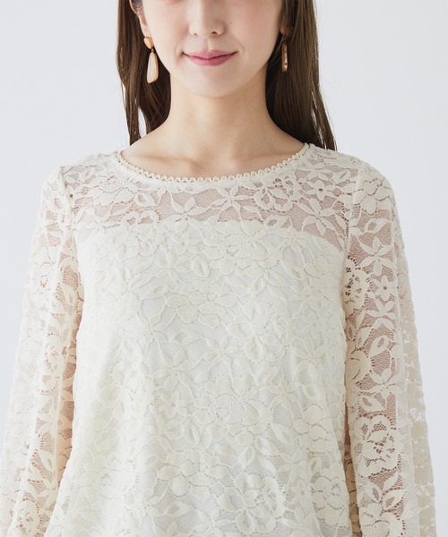 BE RADIANCE（ビーラディエンス）の「起毛レーストップス（シャツ/ブラウス・レディース・ピンク/オフホワイト/サックスブルー・FREE）」の14枚目の写真