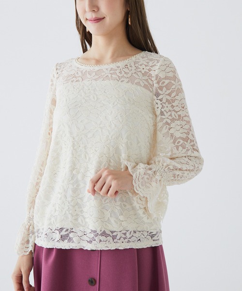 BE RADIANCE（ビーラディエンス）の「起毛レーストップス（シャツ/ブラウス・レディース・ピンク/オフホワイト/サックスブルー・FREE）」の11枚目の写真