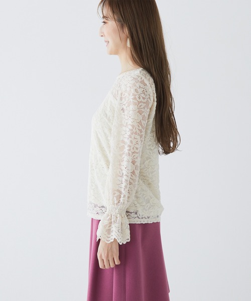 BE RADIANCE（ビーラディエンス）の「起毛レーストップス（シャツ/ブラウス・レディース・ピンク/オフホワイト/サックスブルー・FREE）」の12枚目の写真