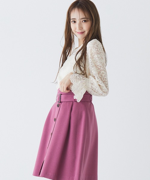 BE RADIANCE（ビーラディエンス）の「起毛レーストップス（シャツ/ブラウス・レディース・ピンク/オフホワイト/サックスブルー・FREE）」の8枚目の写真