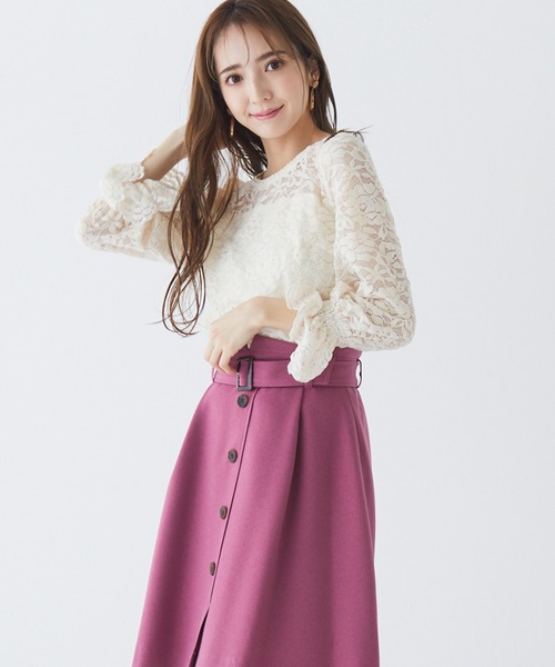 BE RADIANCE（ビーラディエンス）の「起毛レーストップス（シャツ/ブラウス・レディース・ピンク/オフホワイト/サックスブルー・FREE）」の9枚目の写真