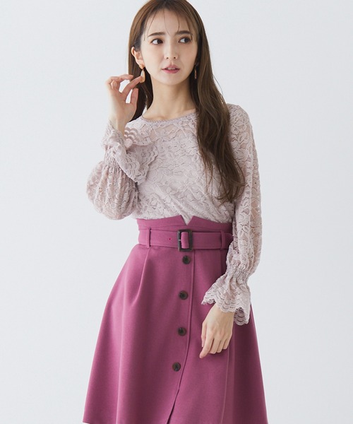 BE RADIANCE（ビーラディエンス）の「起毛レーストップス（シャツ/ブラウス・レディース・ピンク/オフホワイト/サックスブルー・FREE）」の20枚目の写真