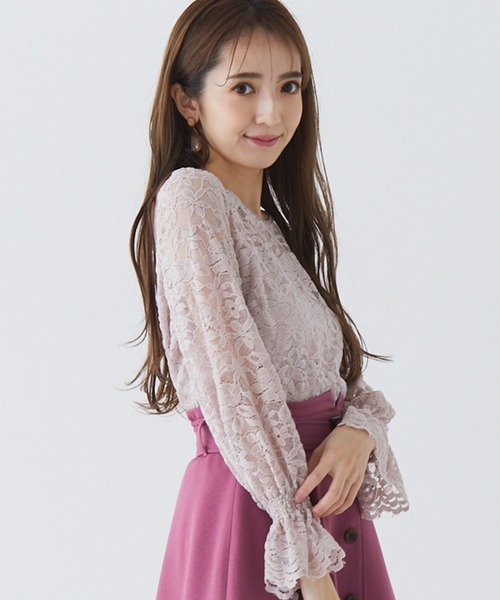 BE RADIANCE（ビーラディエンス）の「起毛レーストップス（シャツ/ブラウス・レディース・ピンク/オフホワイト/サックスブルー・FREE）」の17枚目の写真