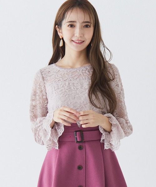 BE RADIANCE（ビーラディエンス）の「起毛レーストップス（シャツ/ブラウス・レディース・ピンク/オフホワイト/サックスブルー・FREE）」の16枚目の写真