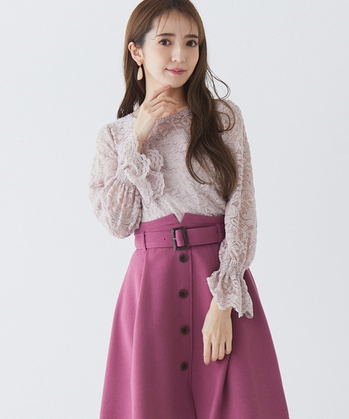 BE RADIANCE（ビーラディエンス）の「起毛レーストップス（シャツ/ブラウス・レディース・ピンク/オフホワイト/サックスブルー・FREE）」の22枚目の写真